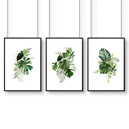 Framed Botanical Prints Set of 3 | Tropical Wall Art