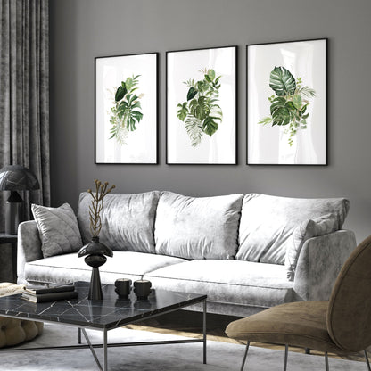 Framed Botanical Prints Set of 3 | Tropical Wall Art