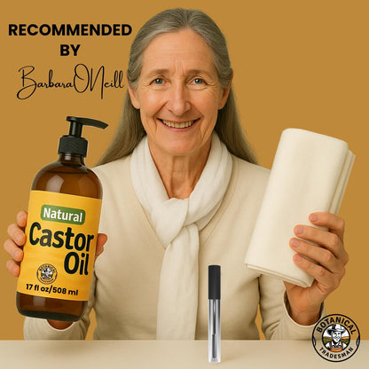 Botanical Tradesman Organic Castor Oil Kit – 17 oz Glass Bottle, Cold-Pressed, Hexane-Free