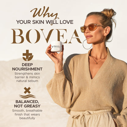 BOVEA Whipped Tallow Honey Balm – Grass-Fed Tallow Moisturizer with Manuka Honey & Jojoba Oil | All Skin Types | 3.24 oz