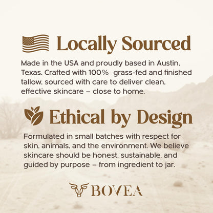 BOVEA Whipped Tallow Honey Balm – Grass-Fed Tallow Moisturizer with Manuka Honey & Jojoba Oil | All Skin Types | 3.24 oz