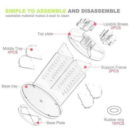 Boxalls Makeup Organizer Rotating, 8-Layer, Large Capacity, 360° Spinning Stand