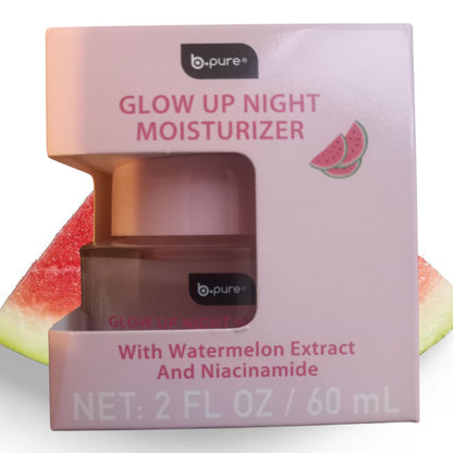 B.pure Glow Up Night Moisturizer with Watermelon Extract and Niacinamide – 2 fl oz