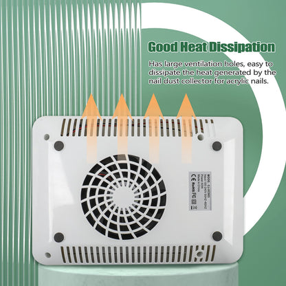BQAN Nail Dust Collector 60W – Powerful Salon Vacuum with LED Lamp, Dust Brush & Hand Cushion