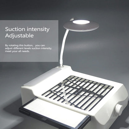 BQAN Nail Dust Collector 60W – Powerful Salon Vacuum with LED Lamp, Dust Brush & Hand Cushion