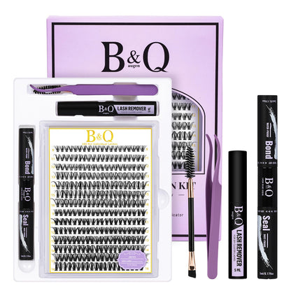 B&Qaugen Lash Clusters Kit 280PCS – DIY Eyelash Extensions (30D/40D, C Curl) with Bond & Seal