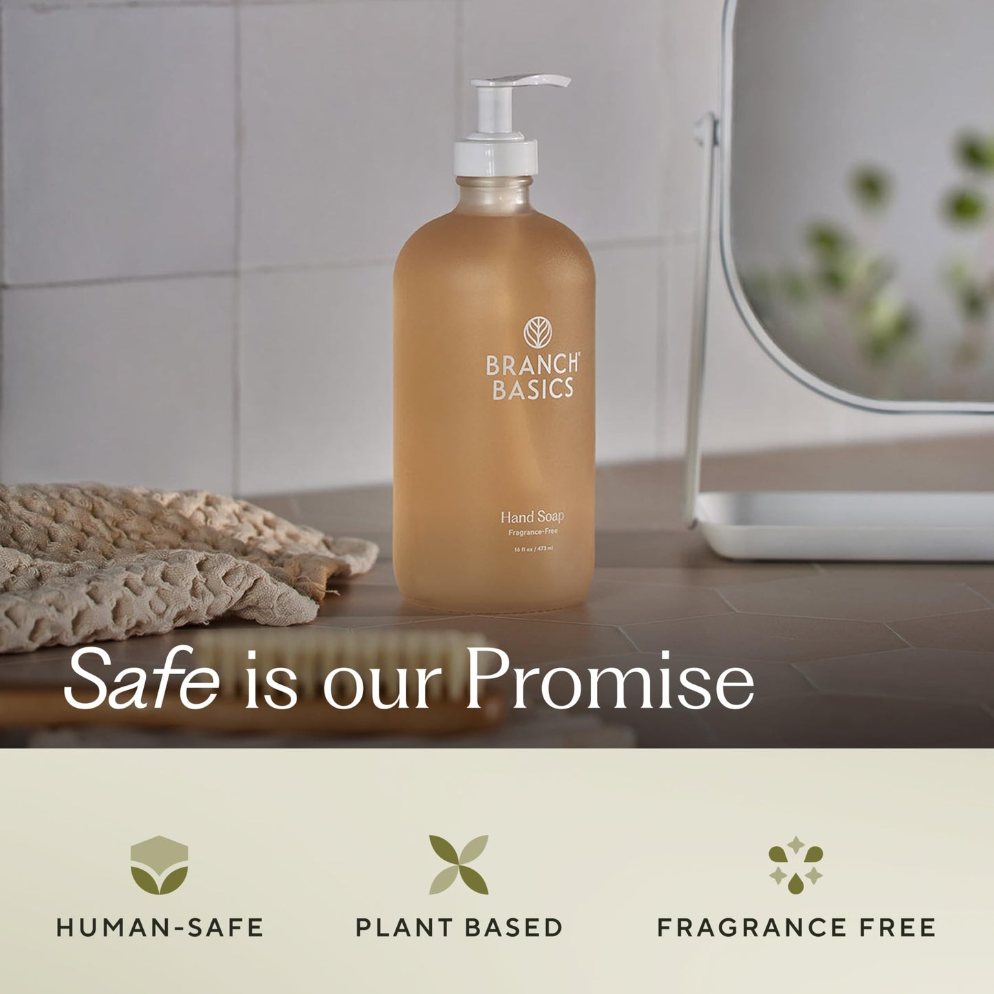 Branch Basics Gel Hand Soap – 16oz, Fragrance-Free Plant & Mineral Formula
