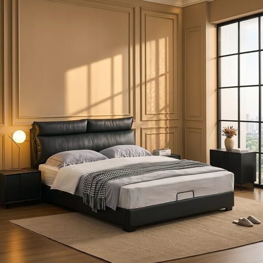 Luca King Size Superking Size Bed, Leather