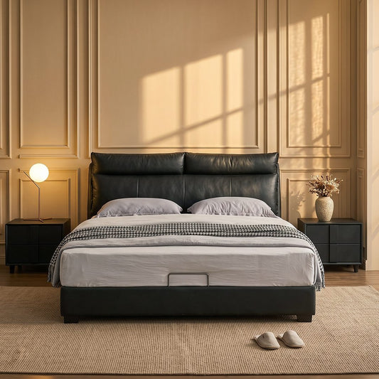 Luca King Size Superking Size Bed, Leather