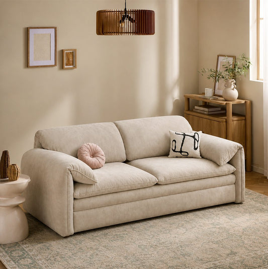 Moore Three Seater Sofa Bed With Storage, Suede