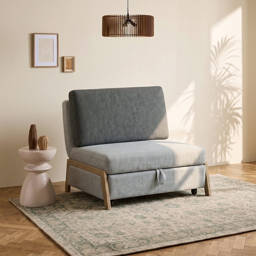 Nora Single Sofa Bed, Linen