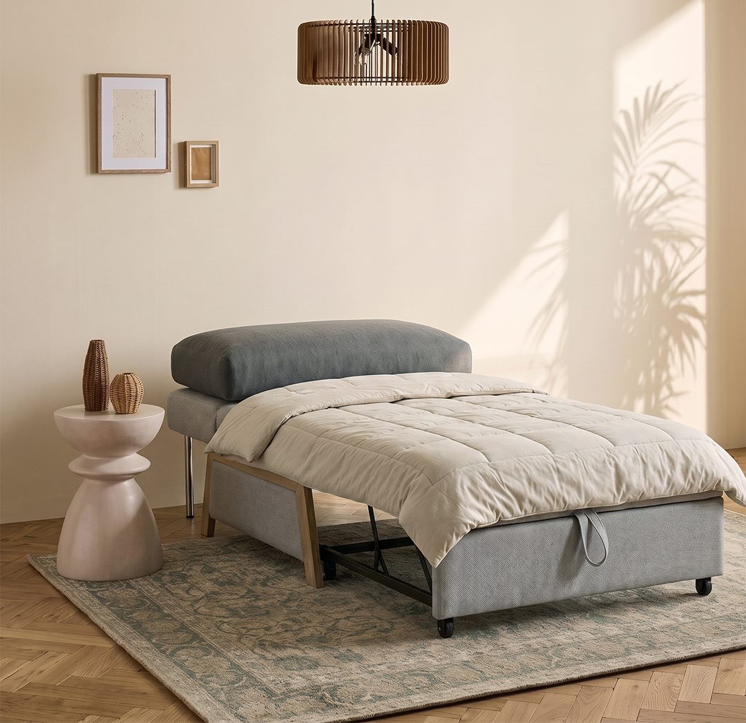 Nora Single Sofa Bed, Linen