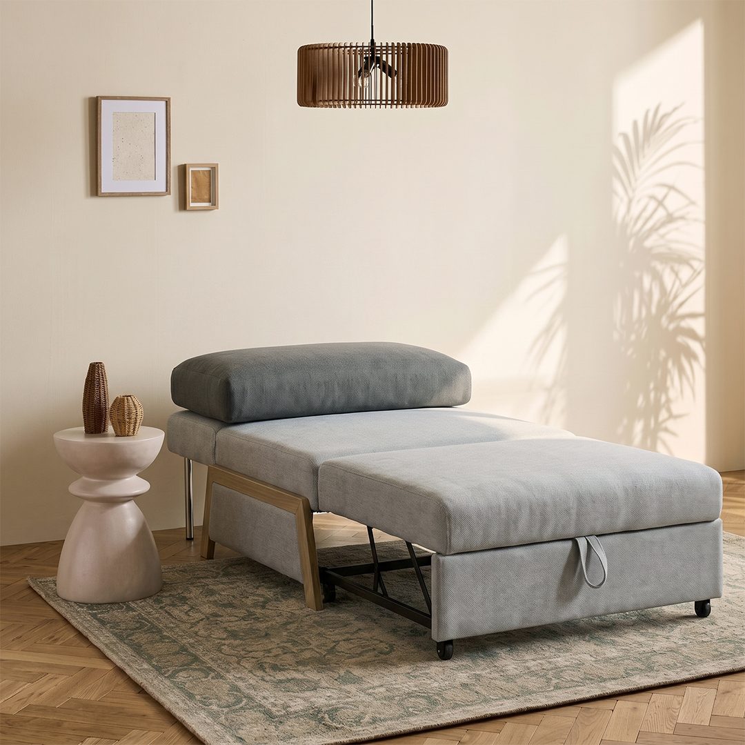 Nora Single Sofa Bed, Linen