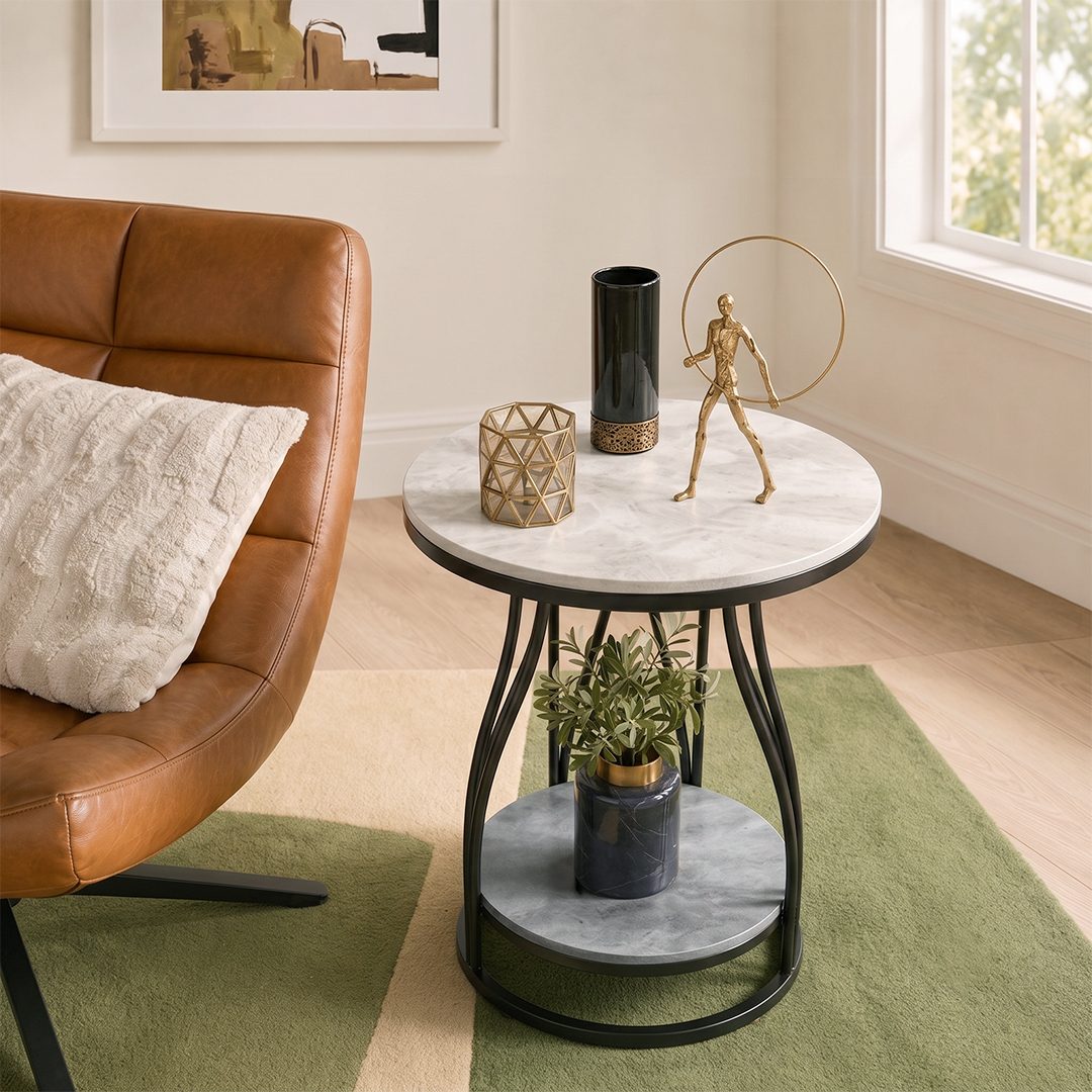 Amos Side Table, Gold Base