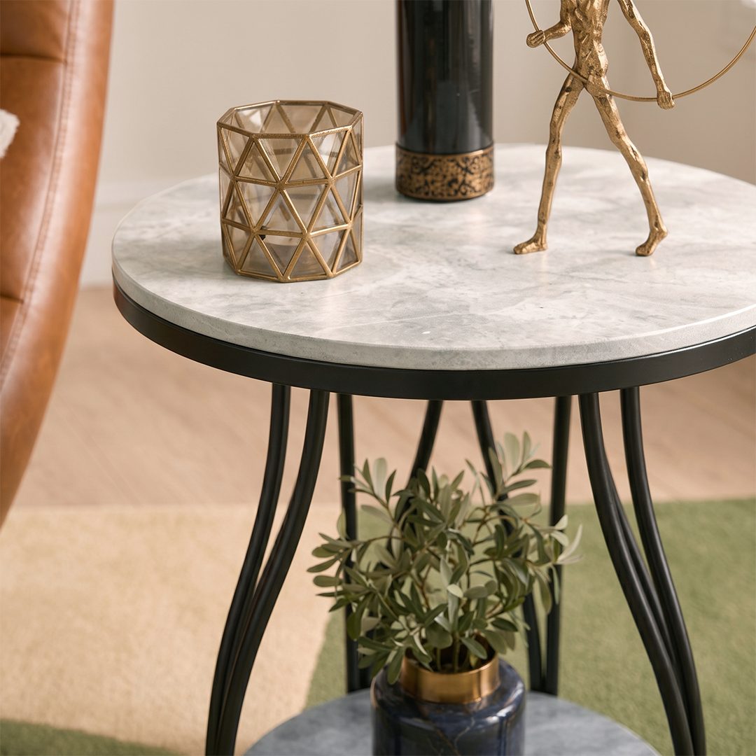 Amos Side Table, Gold Base