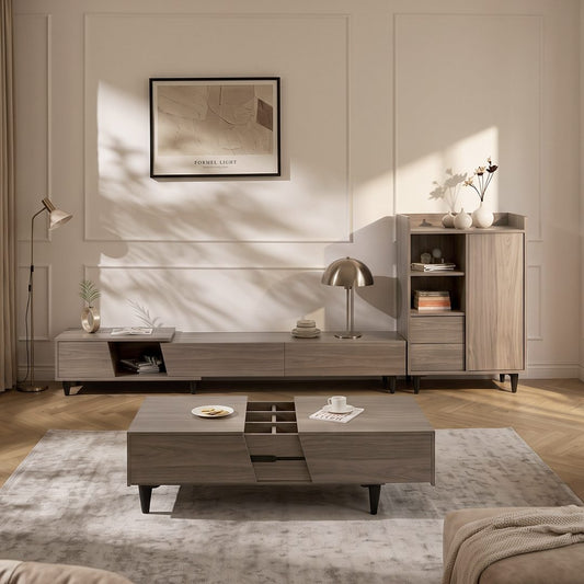 Noric Media Units, Extendable TV Stand, Coffee Table, Side Cabinet