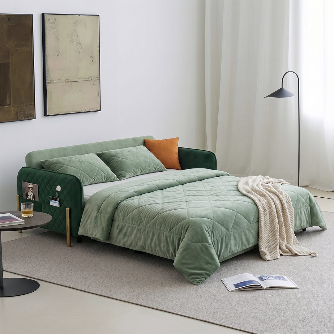 Aditi Two Seater Sofa Bed, Green