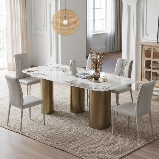 Mira Dining Table, Gold Base