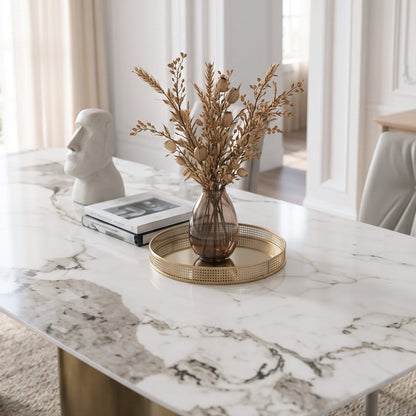 Mira Dining Table, Gold Base