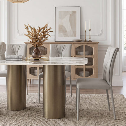 Mira Dining Table, Gold Base