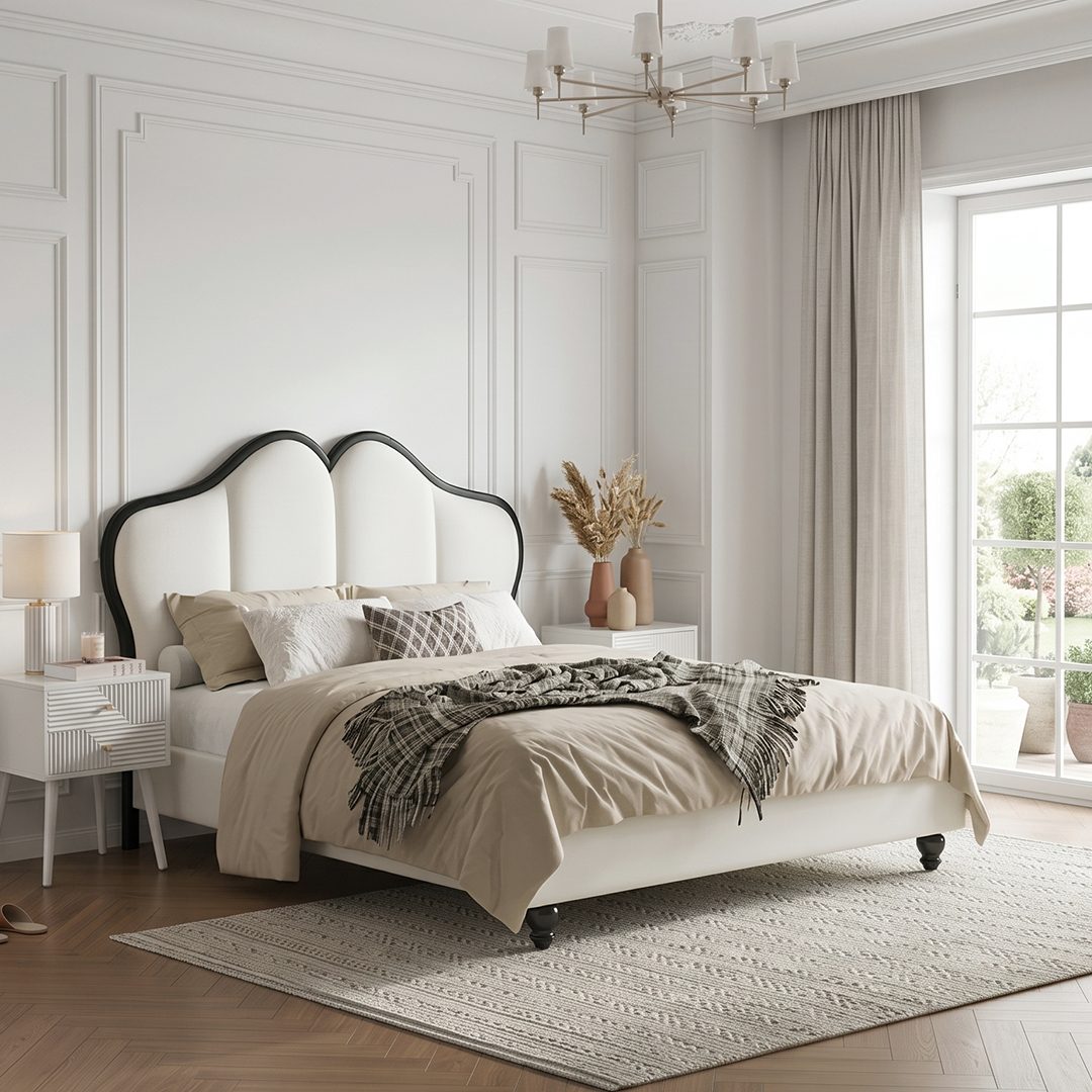 Tracy Cream King Size / Super King Size Bed, Cream