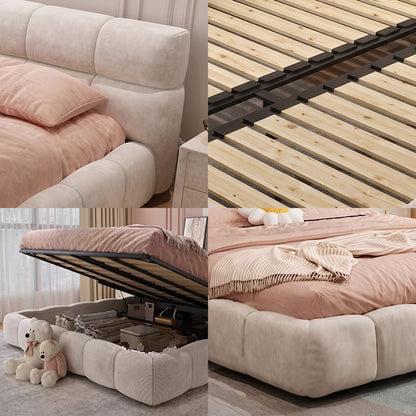 Mamie King Size Bed, More Sizes, Velvet With Storage, Gaslift