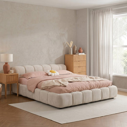 Mamie King Size Bed, More Sizes, Velvet With Storage, Gaslift