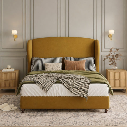 Amara Wingback Double Bed, King Size