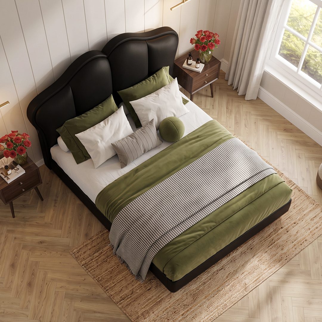 Zephyr Leather Double Bed