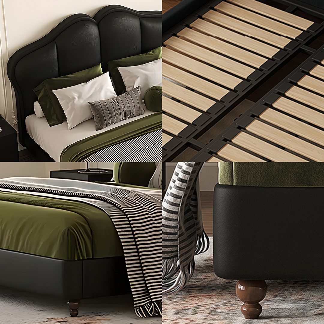 Zephyr Leather Double Bed