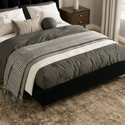 Cassian Small Double Bed, King Size Bed, Flannelette