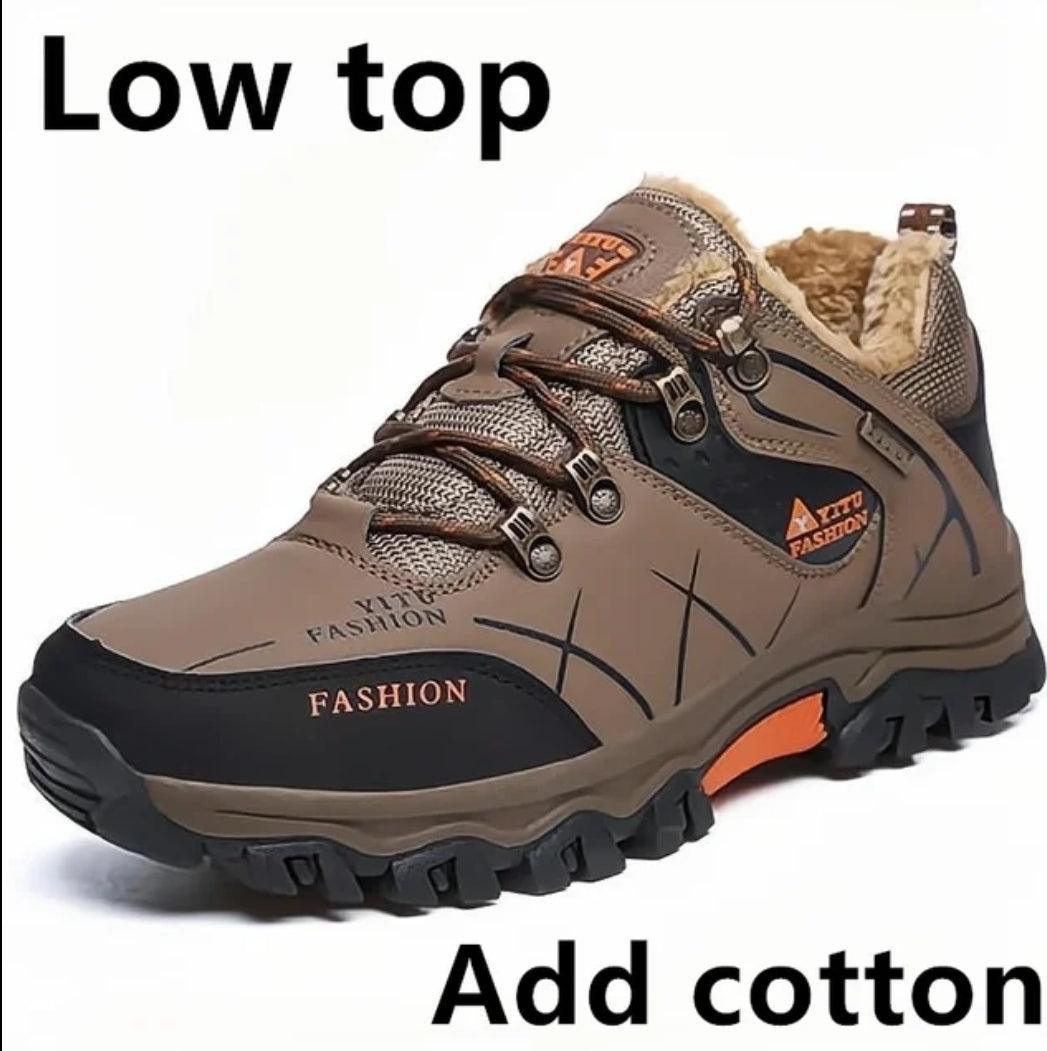 Brand Men's Waterproof Winter Snow Boots - Leather, Super Warm, Outdoor Hiking & Work Shoes (Sizes 39-47)