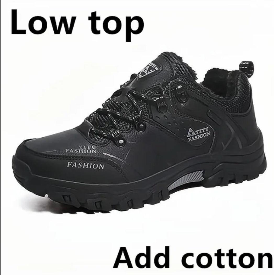 Brand Men's Waterproof Winter Snow Boots - Leather, Super Warm, Outdoor Hiking & Work Shoes (Sizes 39-47)