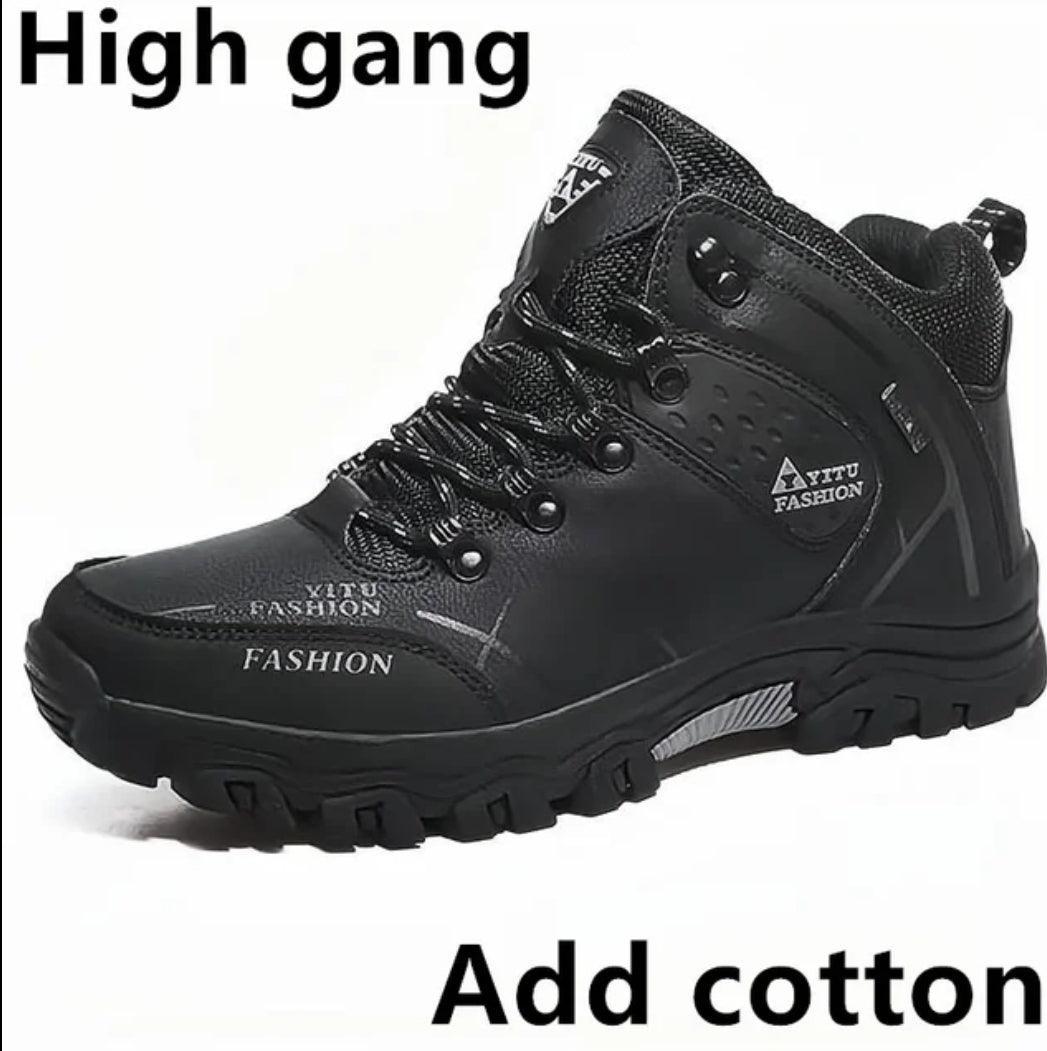 Brand Men's Waterproof Winter Snow Boots - Leather, Super Warm, Outdoor Hiking & Work Shoes (Sizes 39-47)