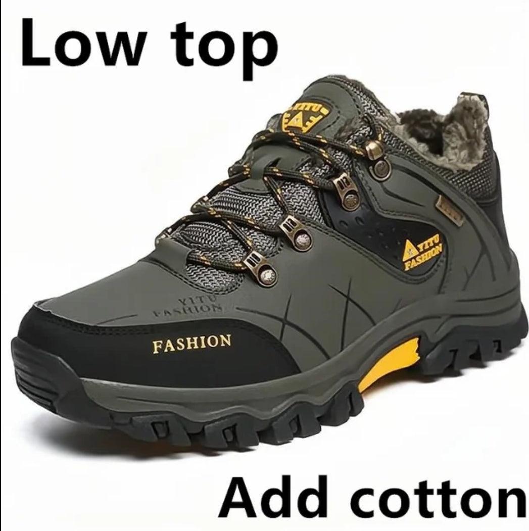 Brand Men's Waterproof Winter Snow Boots - Leather, Super Warm, Outdoor Hiking & Work Shoes (Sizes 39-47)