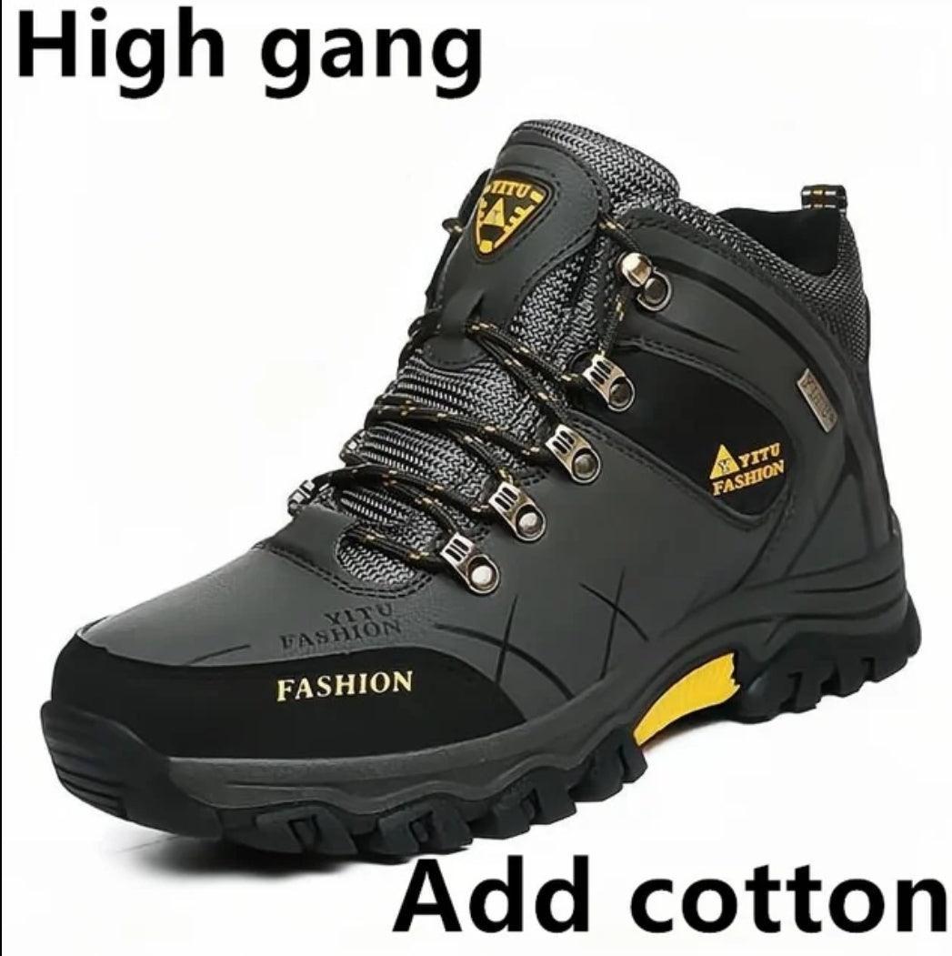 Brand Men's Waterproof Winter Snow Boots - Leather, Super Warm, Outdoor Hiking & Work Shoes (Sizes 39-47)