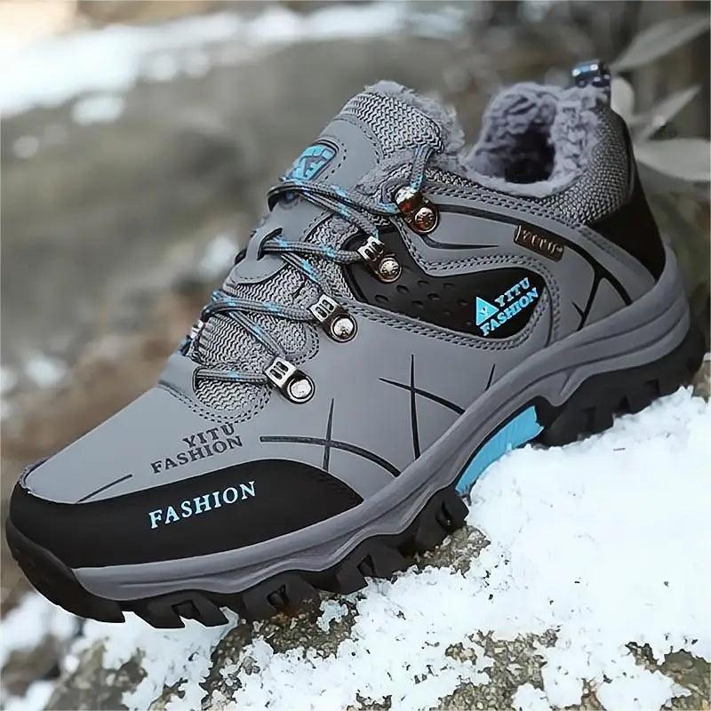 Brand Men's Waterproof Winter Snow Boots - Leather, Super Warm, Outdoor Hiking & Work Shoes (Sizes 39-47)