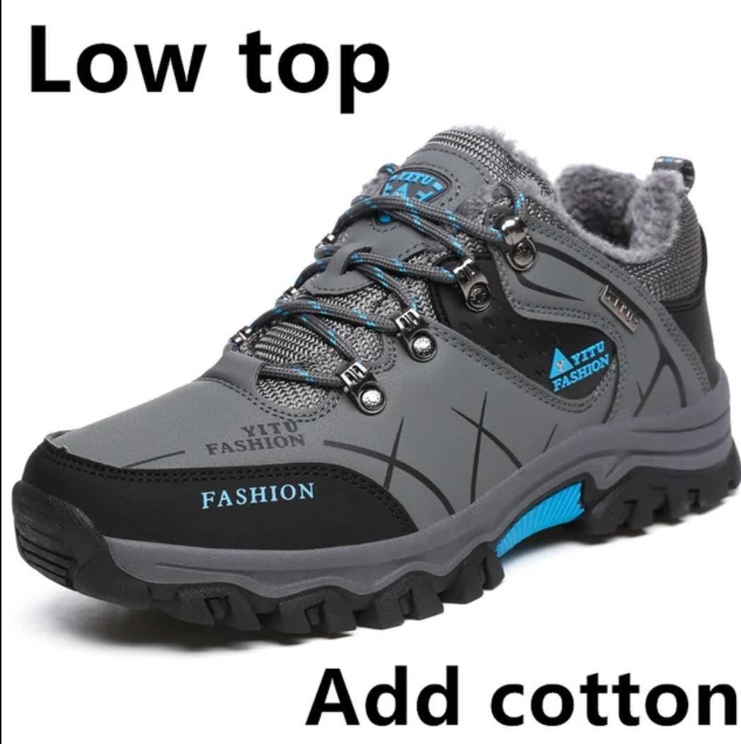 Brand Men's Waterproof Winter Snow Boots - Leather, Super Warm, Outdoor Hiking & Work Shoes (Sizes 39-47)