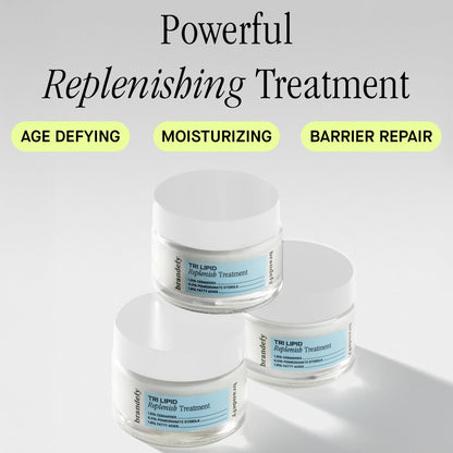 Brandefy Tri Lipid Replenish Treatment – Ceramides, Sterols, Fatty Acids + Peptide Moisturizer (1.6 oz)