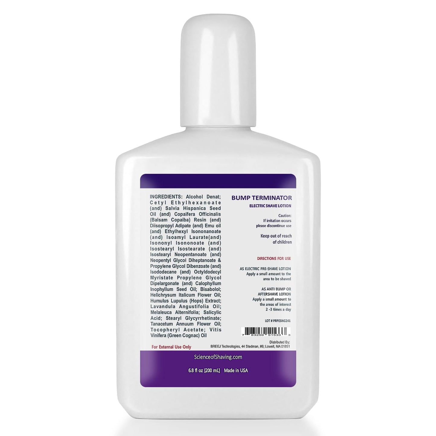 BREEJ Bump Terminator Pre Electric Shave Lotion – Anti-Bump Aftershave for Razor Bumps & Ingrown Hairs, 6.8 oz