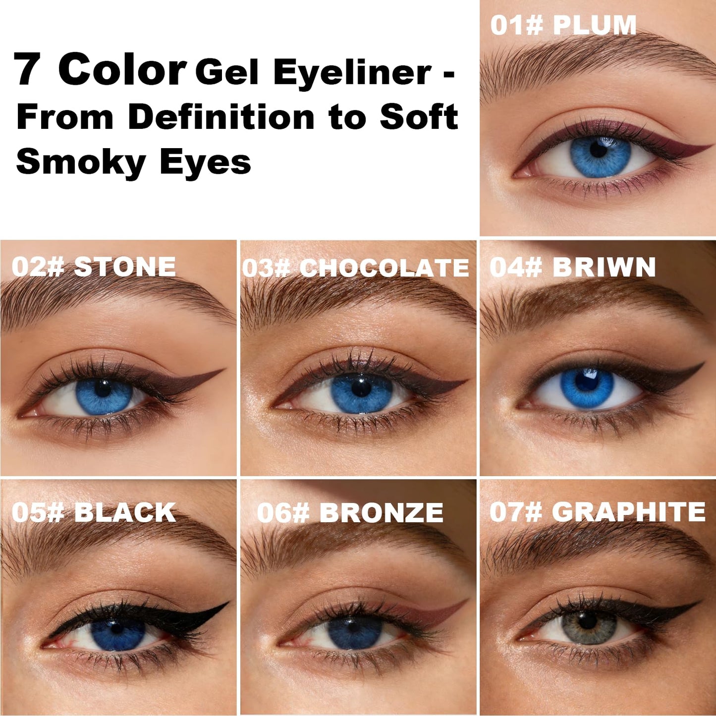 Brenqe Plum & Chocolate Eyeliner Set 2PCS – Waterproof and Long-Lasting