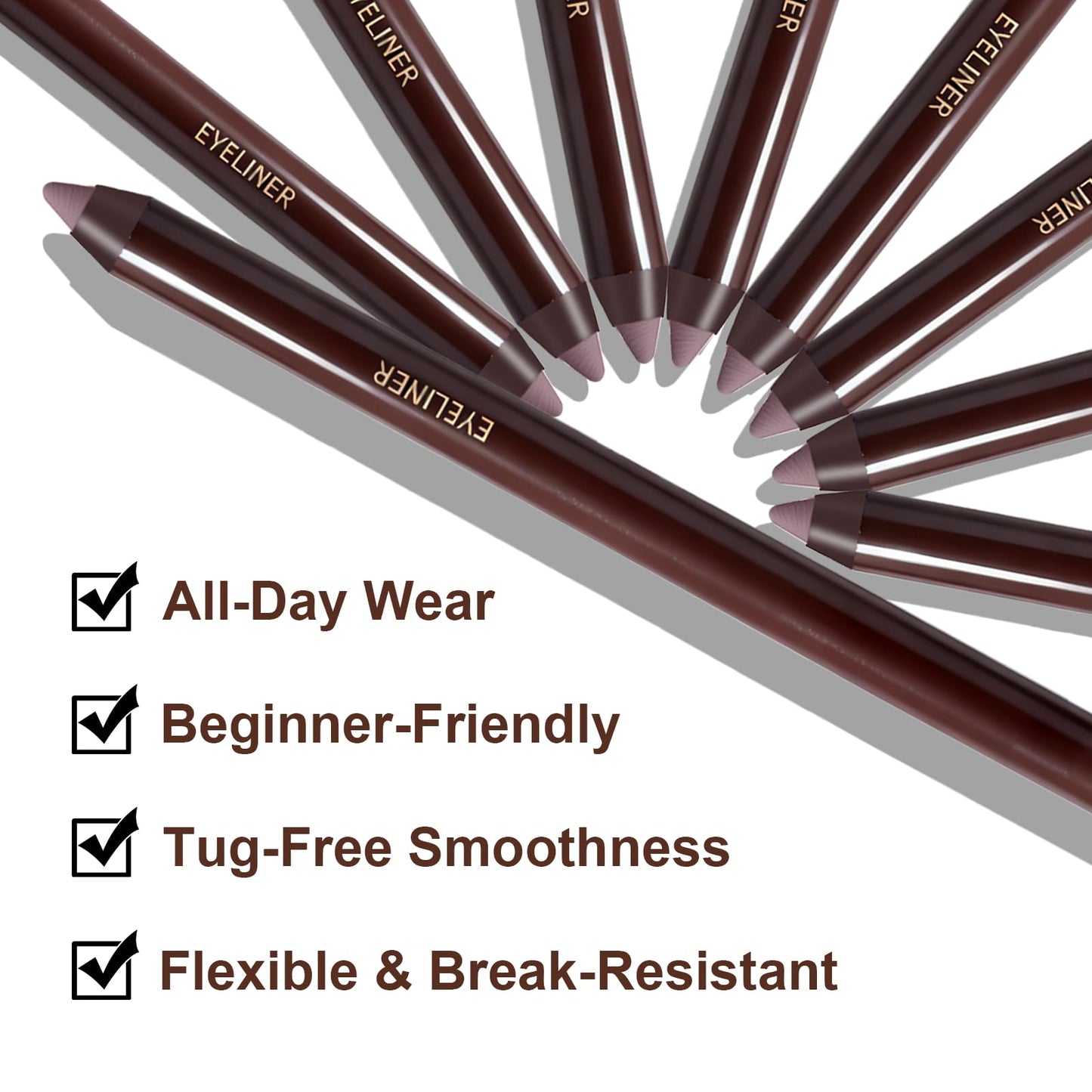 Brenqe Plum & Black Gel Eyeliner Set 2PCS – Long-Lasting Waterproof Creamy Gel
