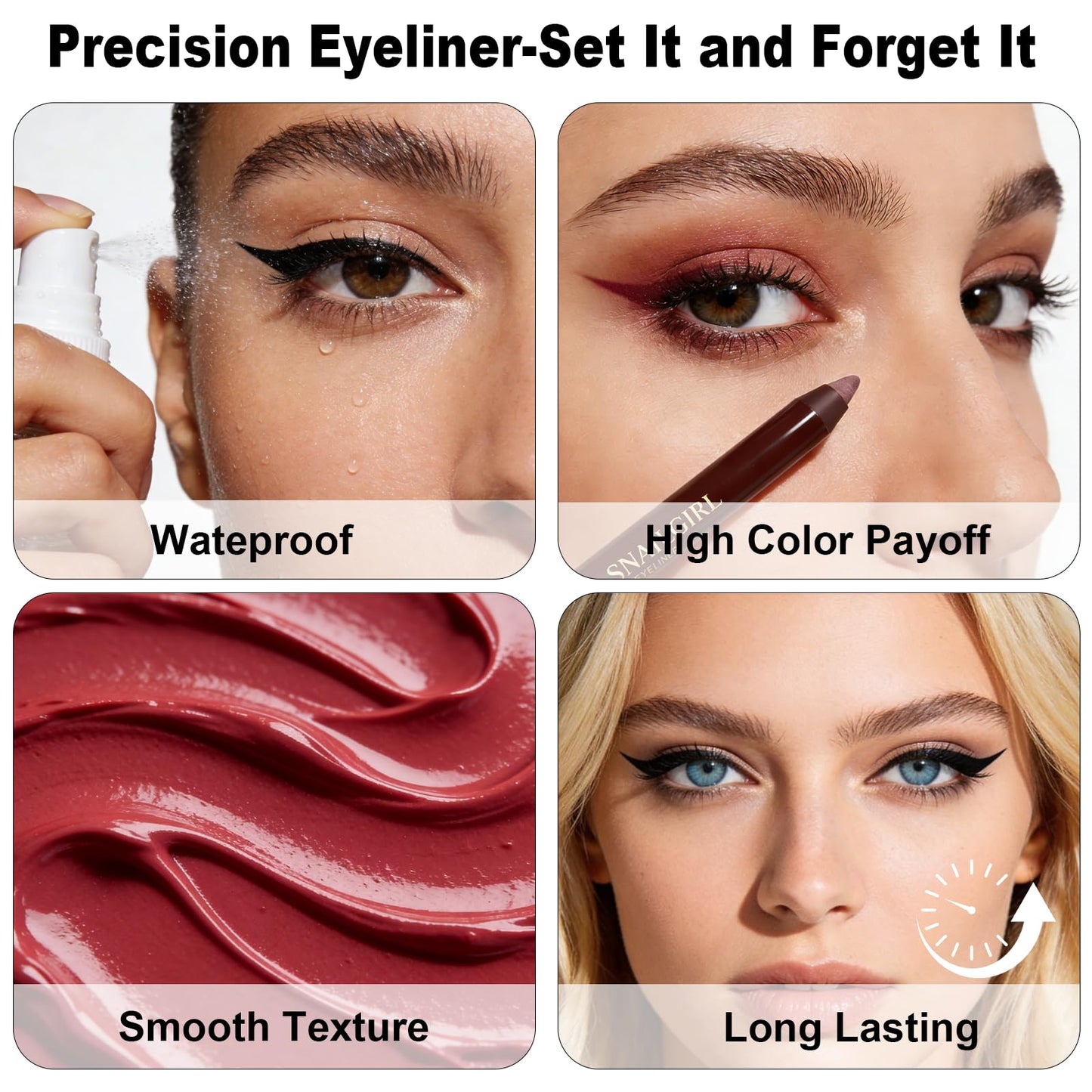 Brenqe Plum & Black Gel Eyeliner Set 2PCS – Long-Lasting Waterproof Creamy Gel