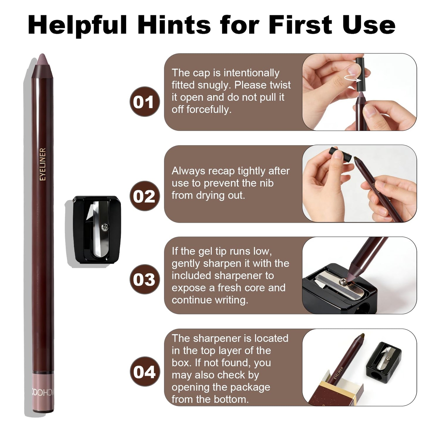 Brenqe Plum Gel Eyeliner Pencil 2PCS – Waterproof & Smudge-Proof