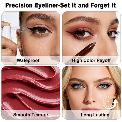 Brenqe Plum & Chocolate Eyeliner Set 2PCS – Waterproof and Long-Lasting