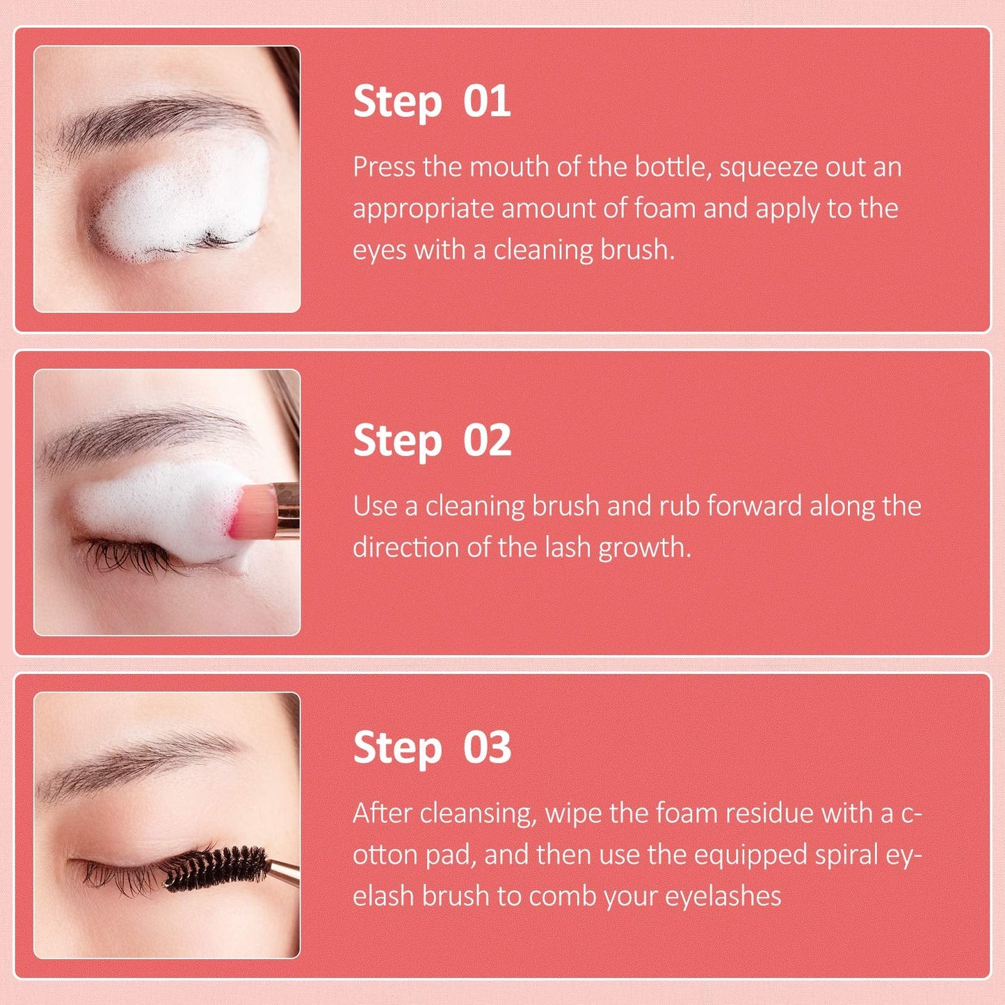 BREYLEE Eyelash Extension Cleanser | 200ml Foam Shampoo with Brush for Salon & Home Use