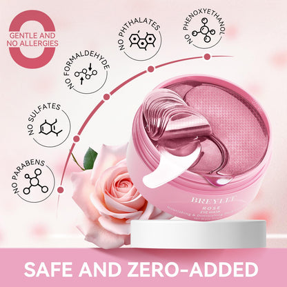 BREYLEE Flamingo Pink Eye Mask – 60 Patches for Puffy Eyes, Dark Circles & Fine Lines