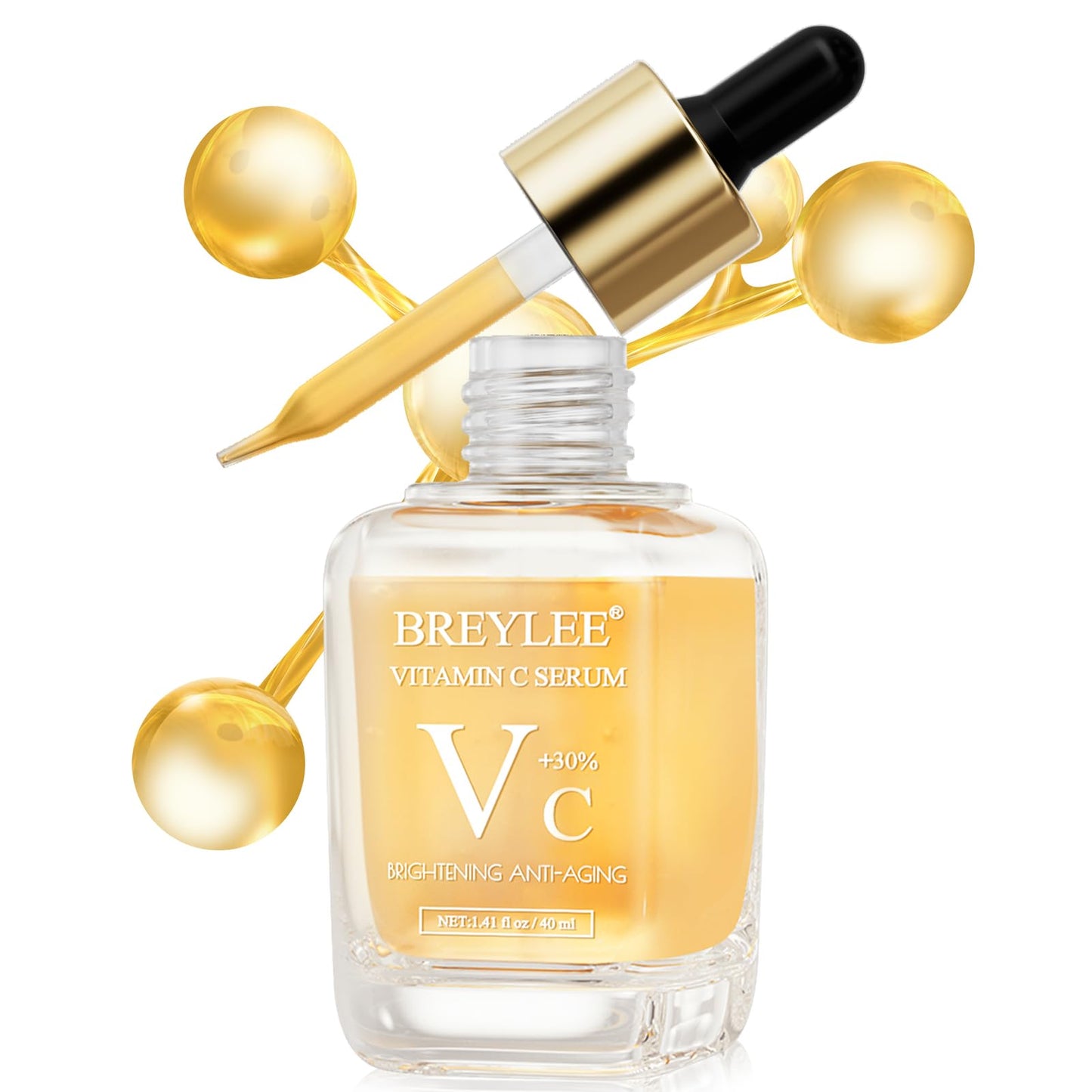 BREYLEE Vitamin C Serum for Face & Eye – Brightening, Dark Spot Reduction & Anti-Aging (1.4 oz)