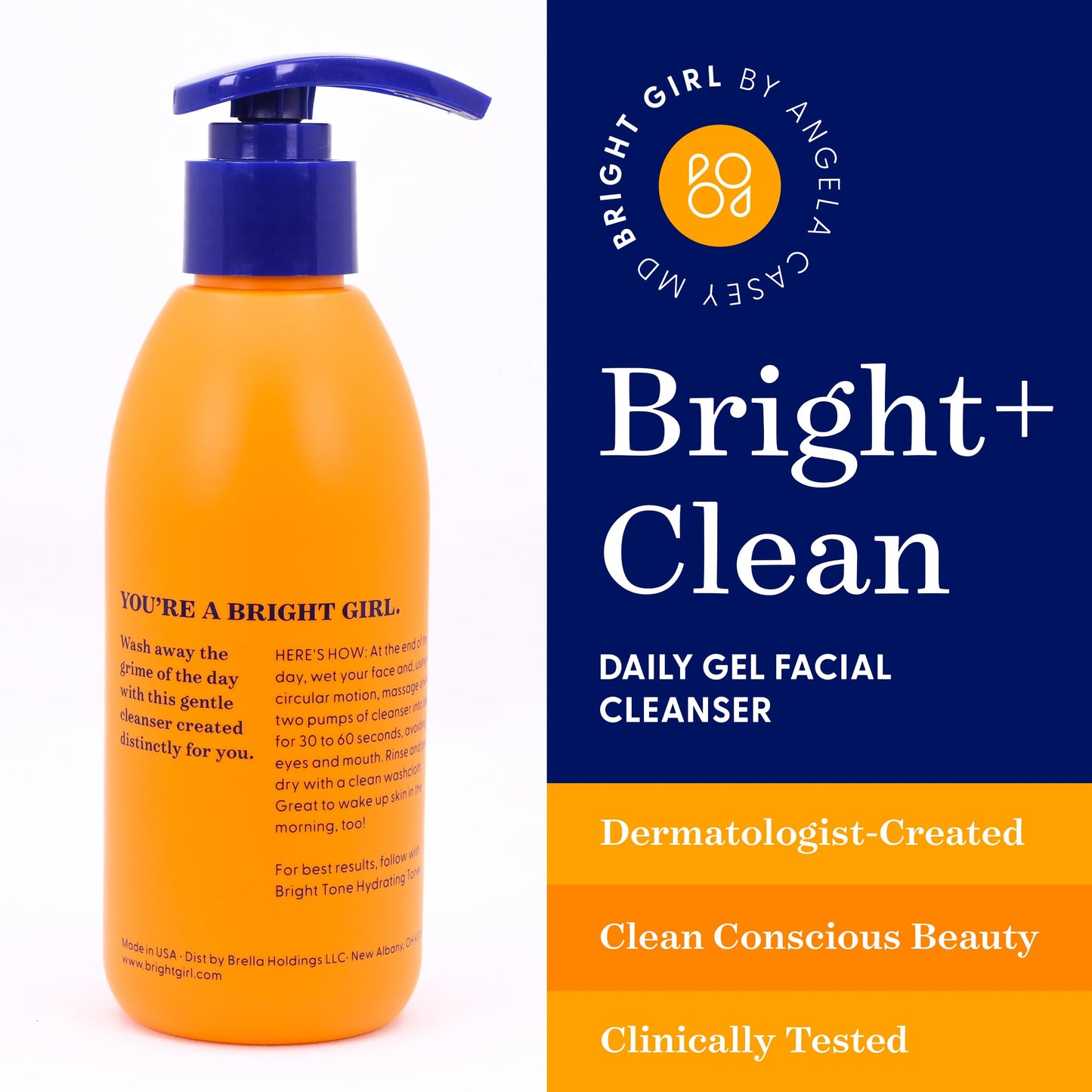 Bright Girl Gentle Bright+Clean Gel Cleanser by Dermatologist Angela Casey MD | Teen Skincare Must-Have