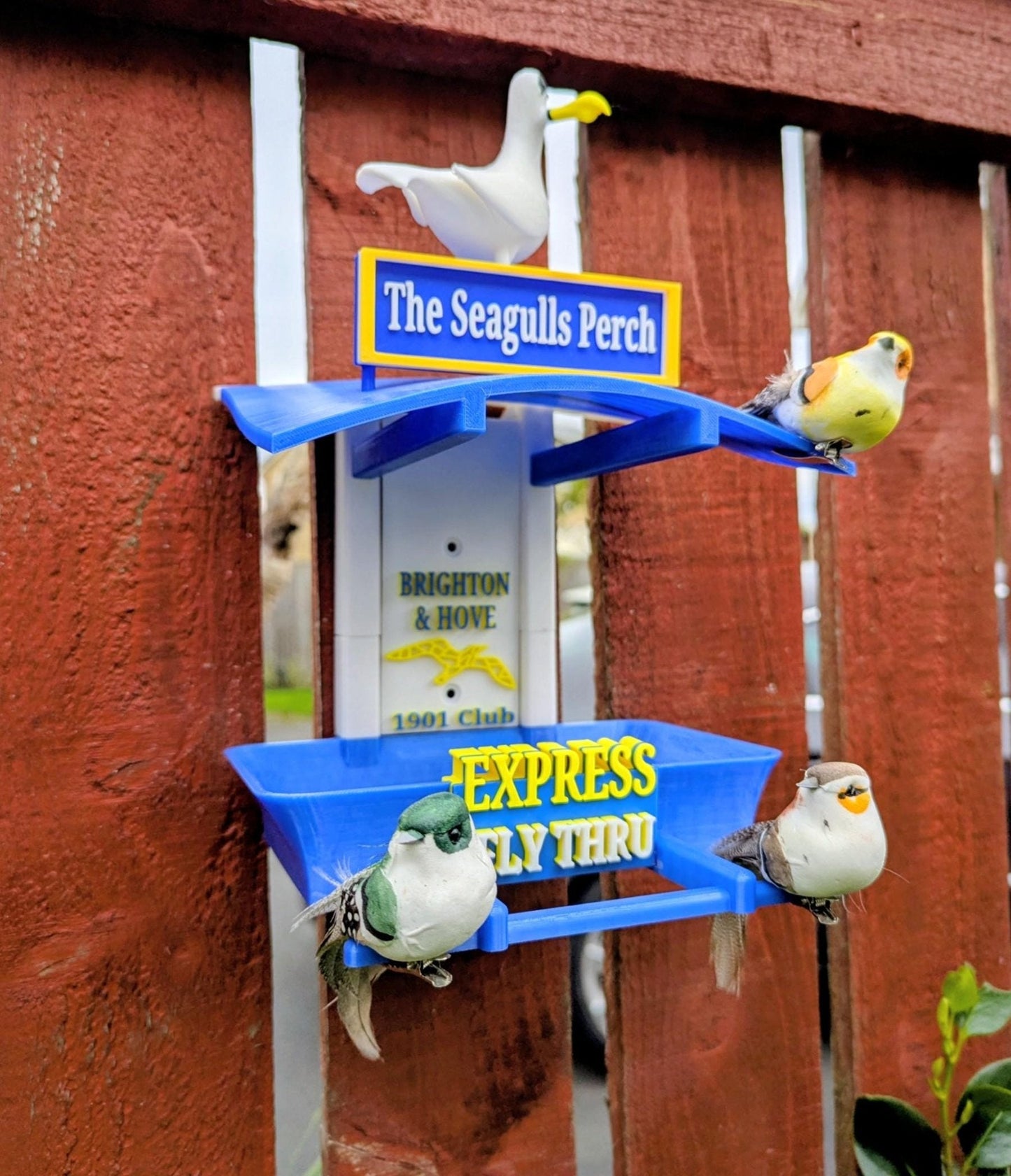 Brighton and Hove Garden Bird Feeding Station -  Garden Decor and Wild Bird Food Feeder  Gift for albion Fan- seagulls supporter present.